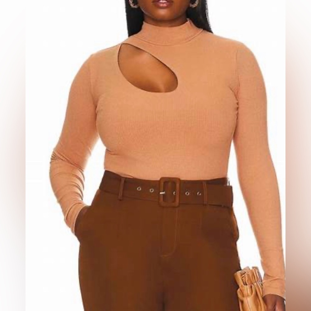 Remi x Revolve Brown Margot Cutout Bodysuit - Size